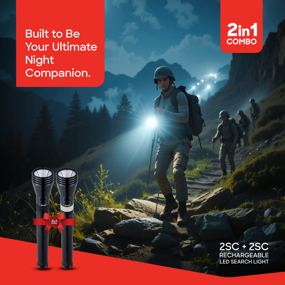 Sanford 5W CREE LED Flashlight with 1800m Beam & 3000mAh Rechargeable Battery - buysanford